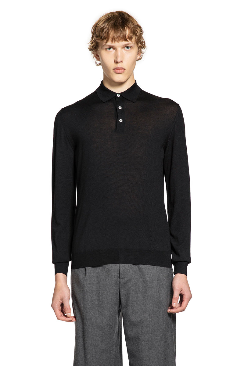 Long Sleeve Wool Polo