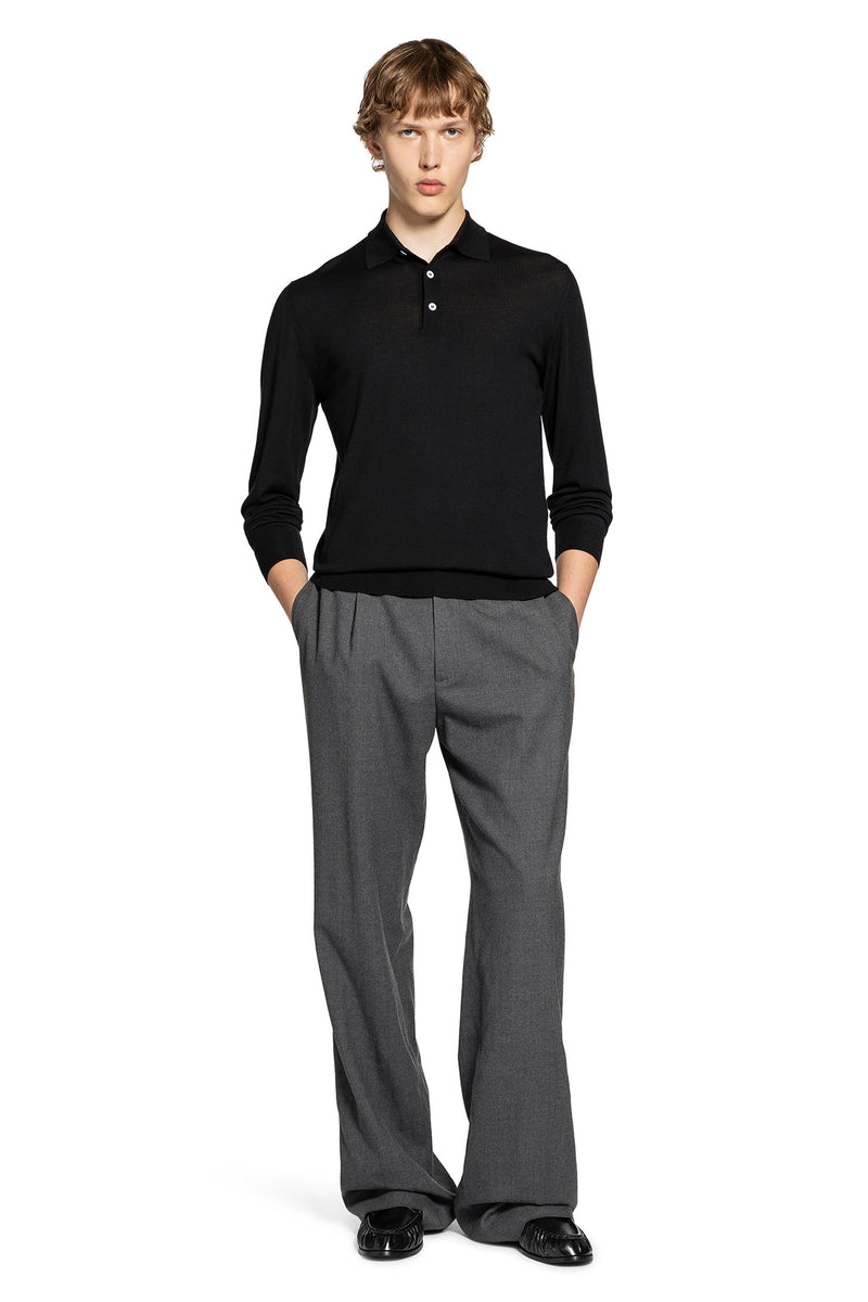 Long Sleeve Wool Polo