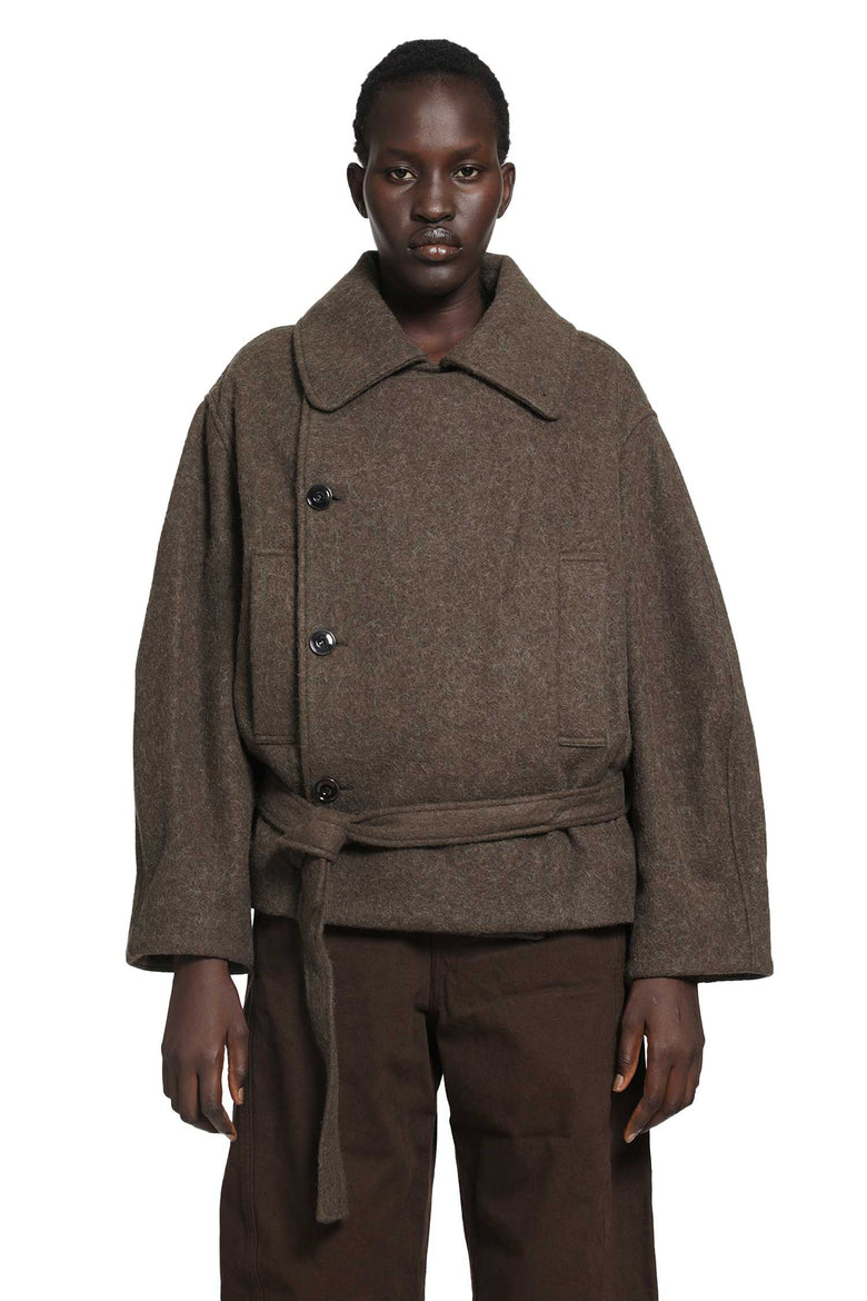 
              LEMAIRE Felted Wool Short Wrap Coat woman
            