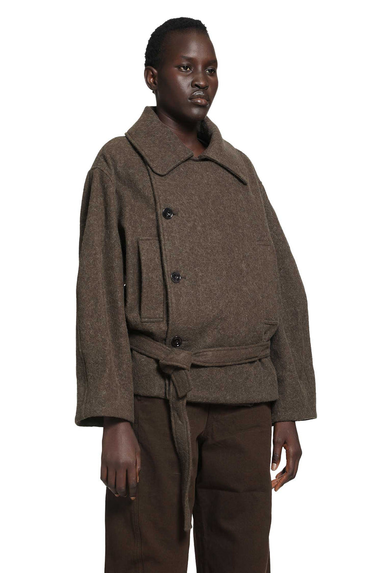 
              LEMAIRE Felted Wool Short Wrap Coat woman
            