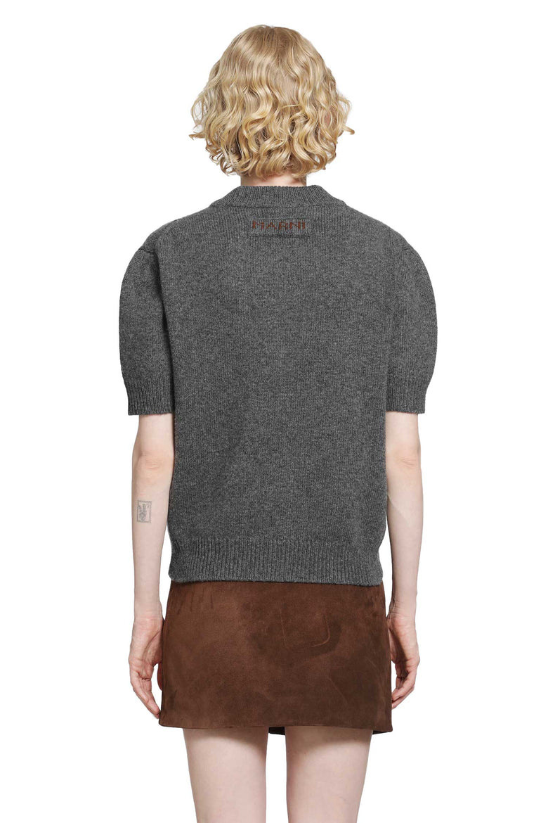 MARNI Short Sleeve V-Neck Cashmere Sweater woman