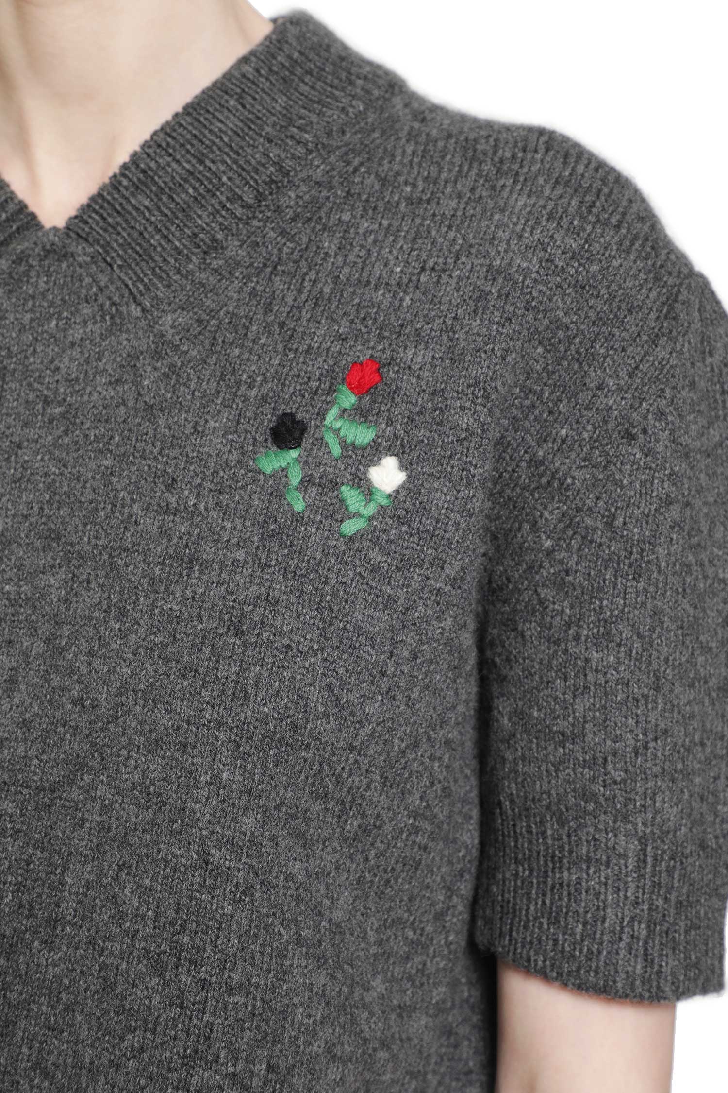 MARNI Short Sleeve V-Neck Cashmere Sweater woman