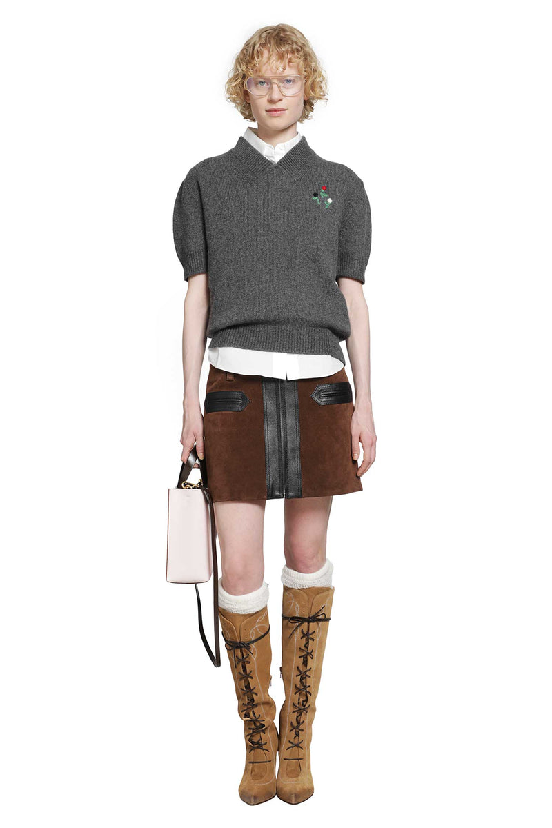 MARNI Short Sleeve V-Neck Cashmere Sweater woman