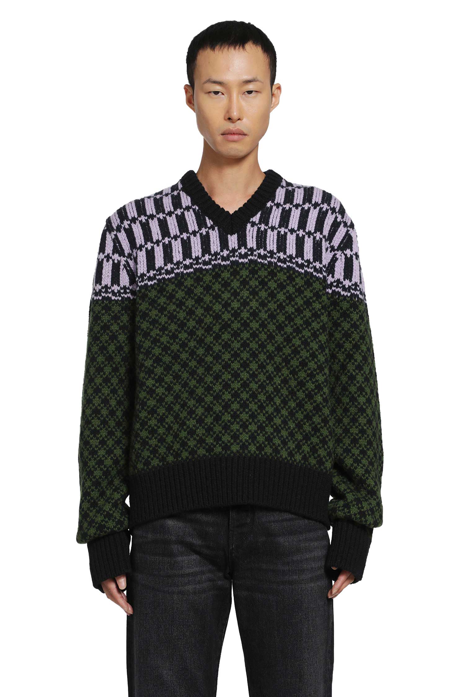 MARNI Jumper with Geometric Motif man