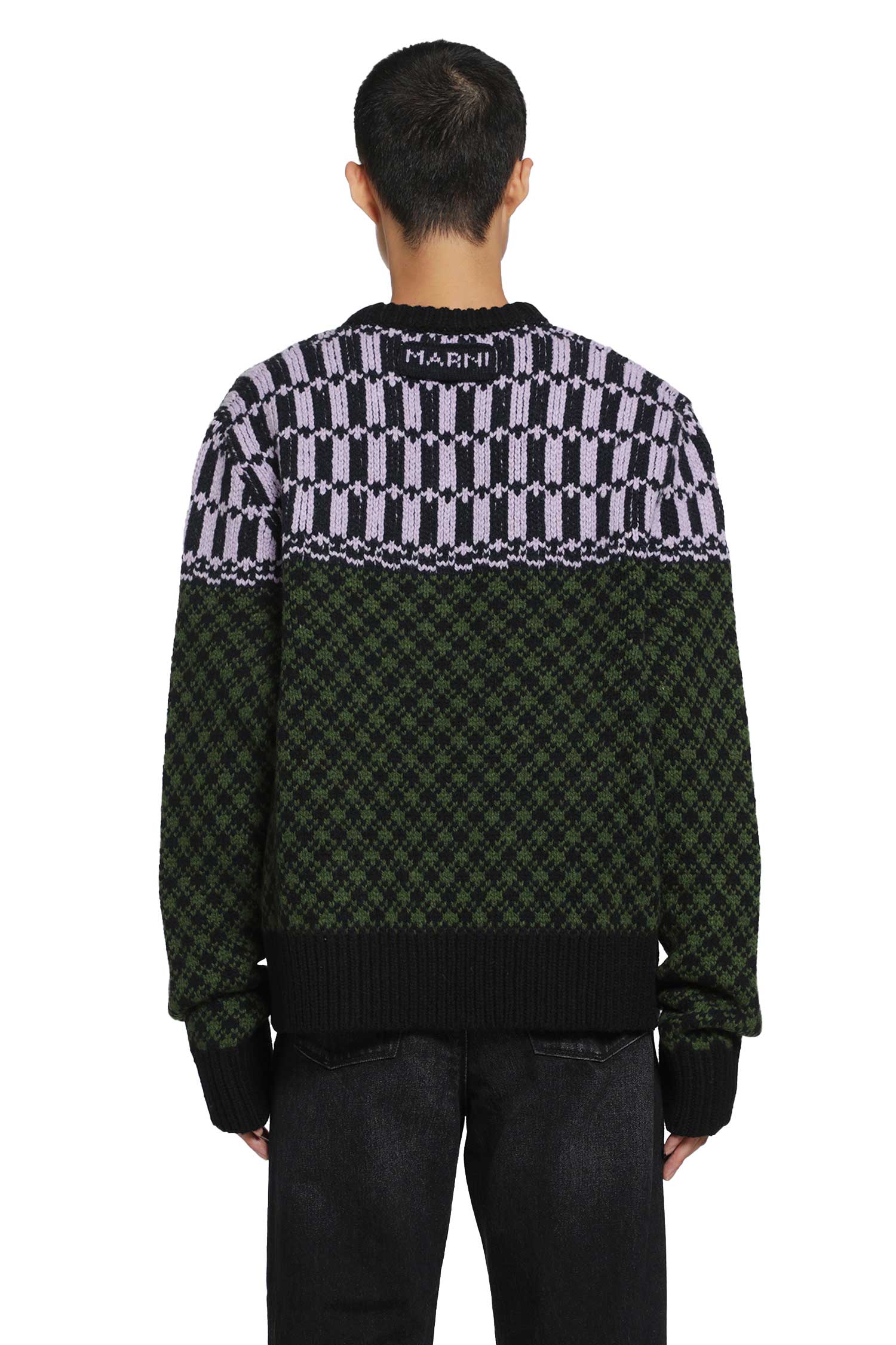 MARNI Jumper with Geometric Motif man