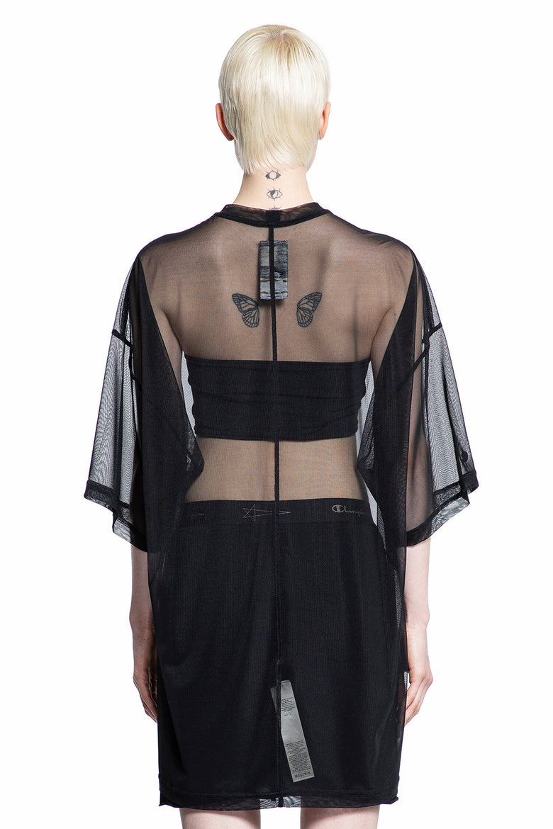 RICK OWENS WOMAN BLACK T-SHIRTS & TANK TOPS