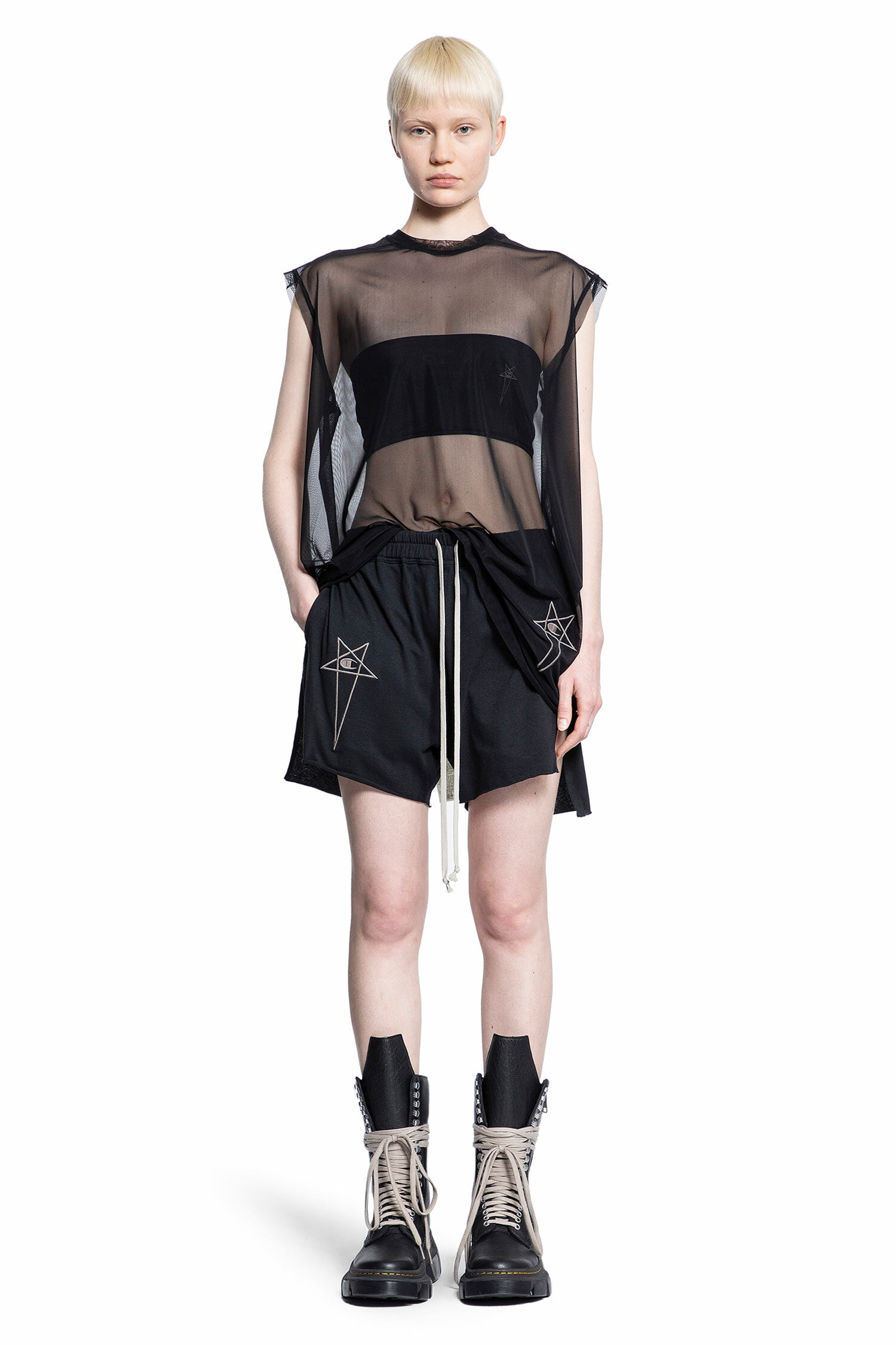 RICK OWENS WOMAN BLACK SHORTS