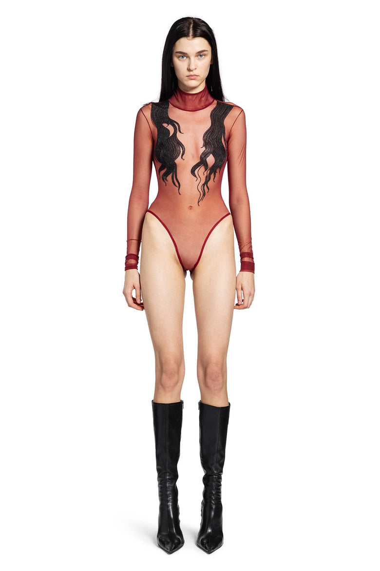 Embroidered Hair Bodysuit