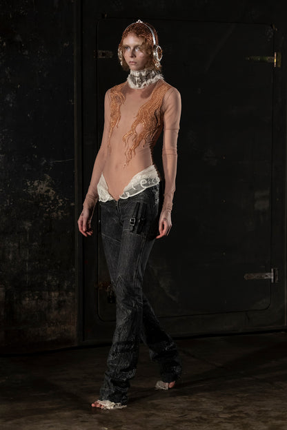 Embroidered Hair Bodysuit