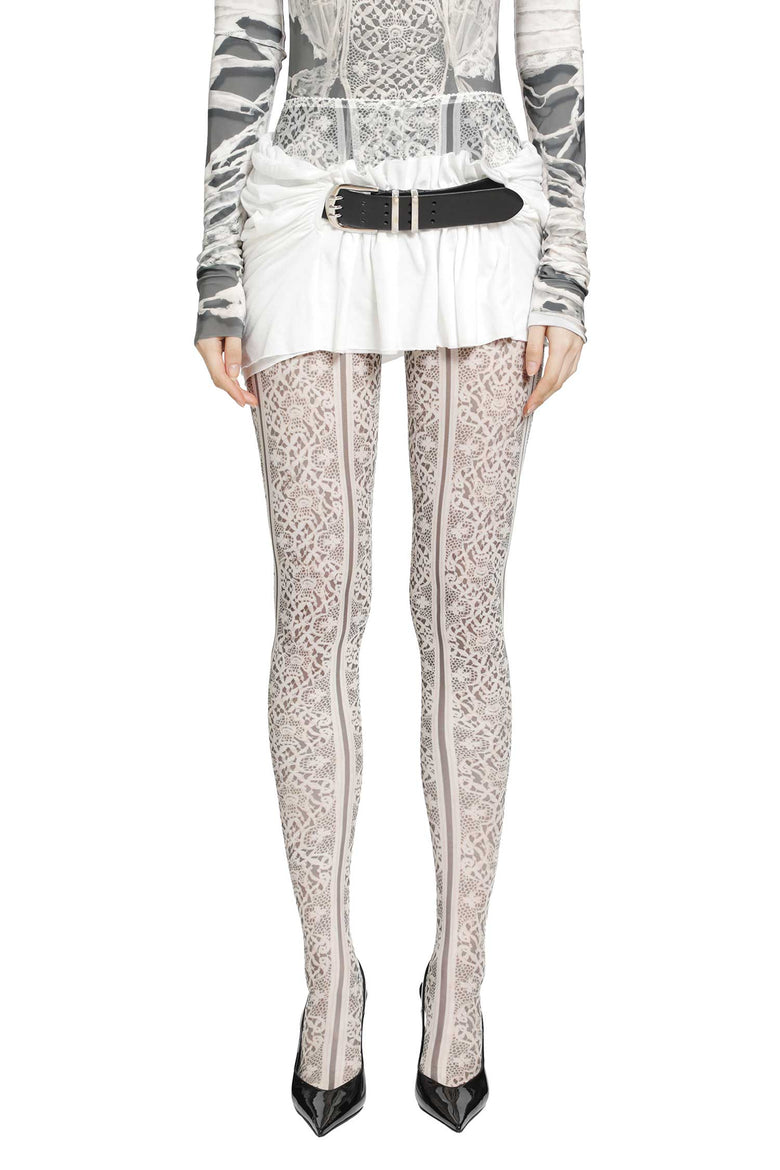 DILARA FINDIKOGLU Past Edges Lace-effect Mesh Tights woman
