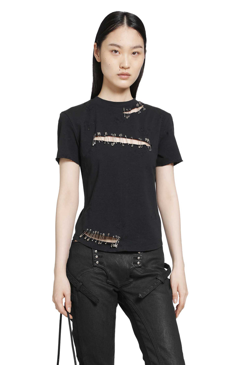 DILARA FINDIKOGLU Black Safety Pin T-Shirt woman