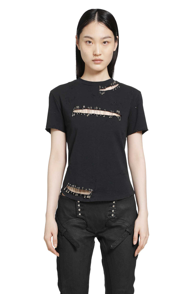 DILARA FINDIKOGLU Black Safety Pin T-Shirt woman