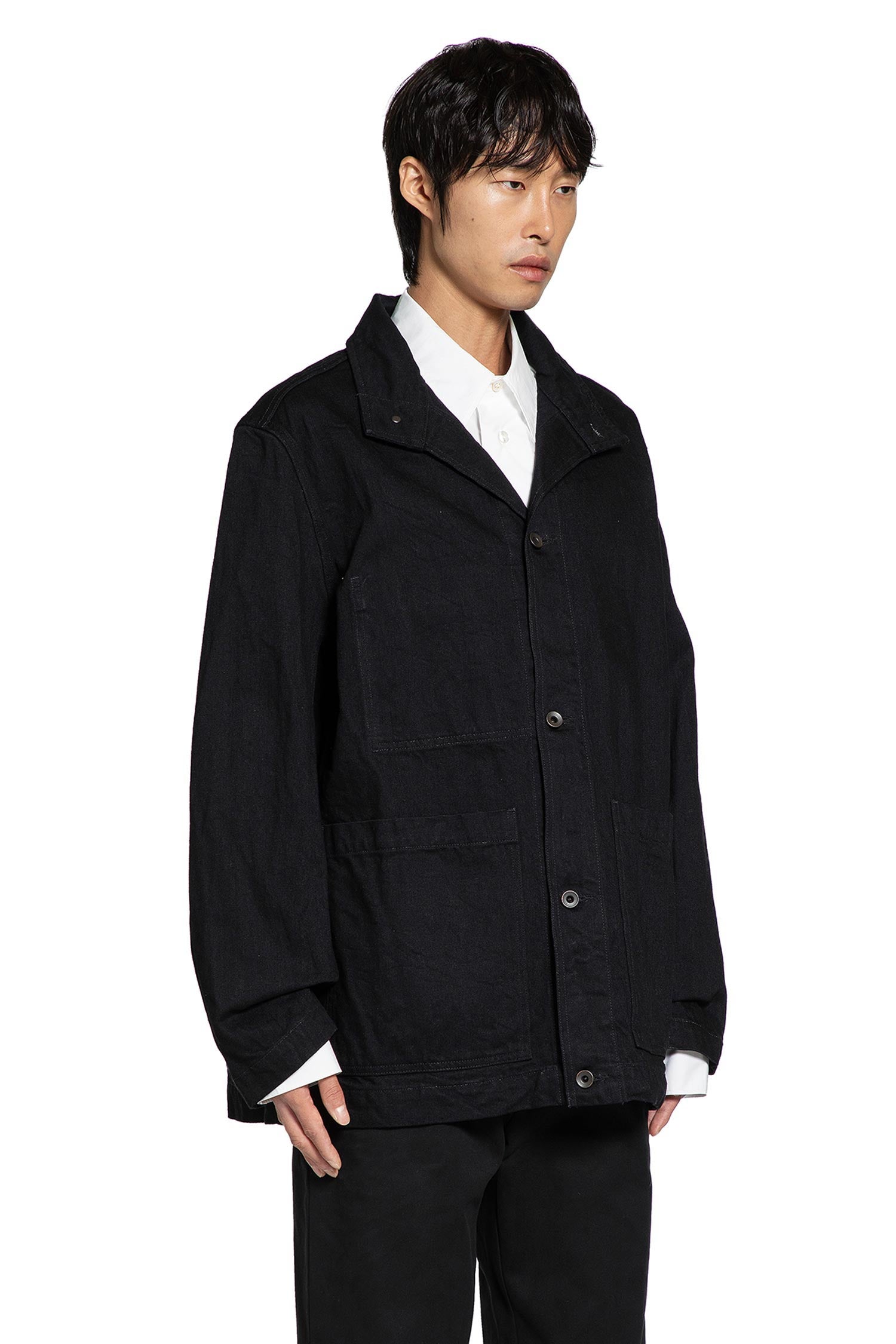 Chaqueta de mezclilla arrugada 