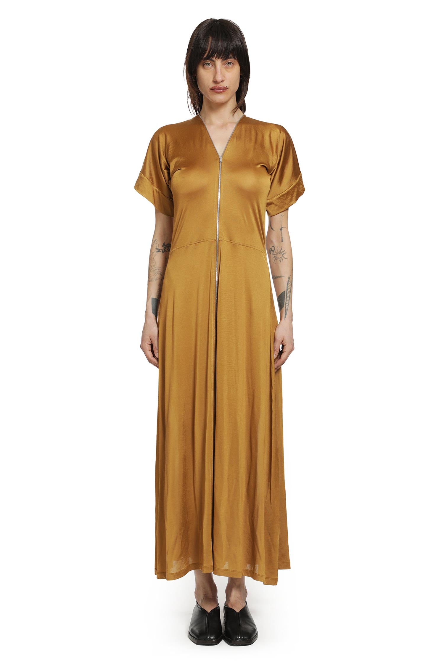 Jersey Zip Midi Dress
