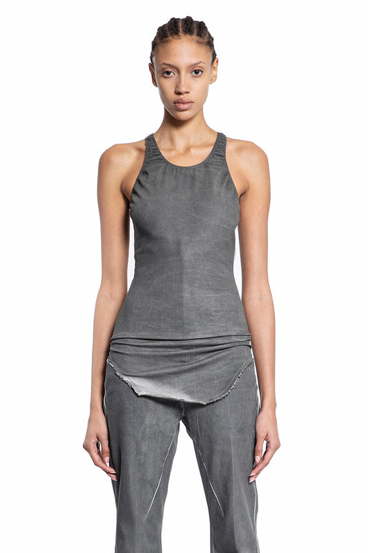 RICK OWENS DRKSHDW WOMAN GREY T-SHIRTS & TANK TOPS