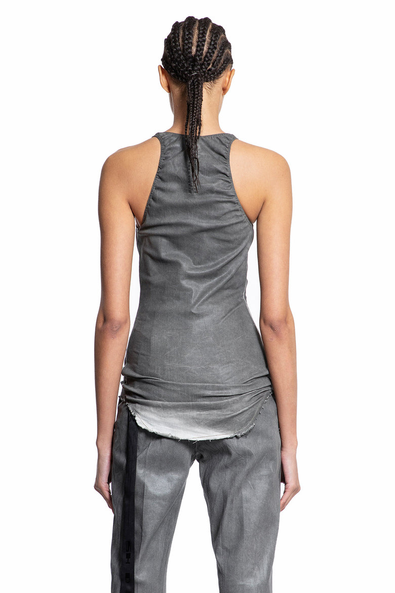 RICK OWENS DRKSHDW WOMAN GREY T-SHIRTS & TANK TOPS