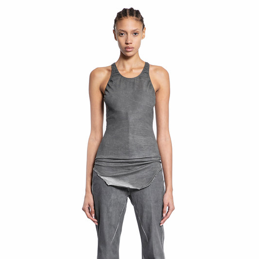 RICK OWENS DRKSHDW WOMAN GREY T-SHIRTS & TANK TOPS