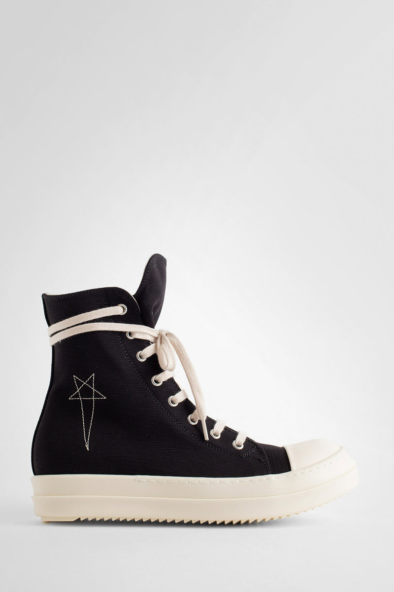 Rick Owens Black Washed Calf Sneakers