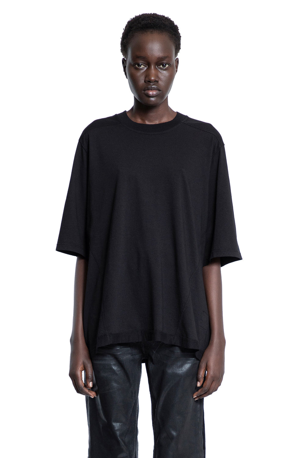 RICK OWENS DRKSHDW WOMAN BLACK T-SHIRTS & TANK TOPS