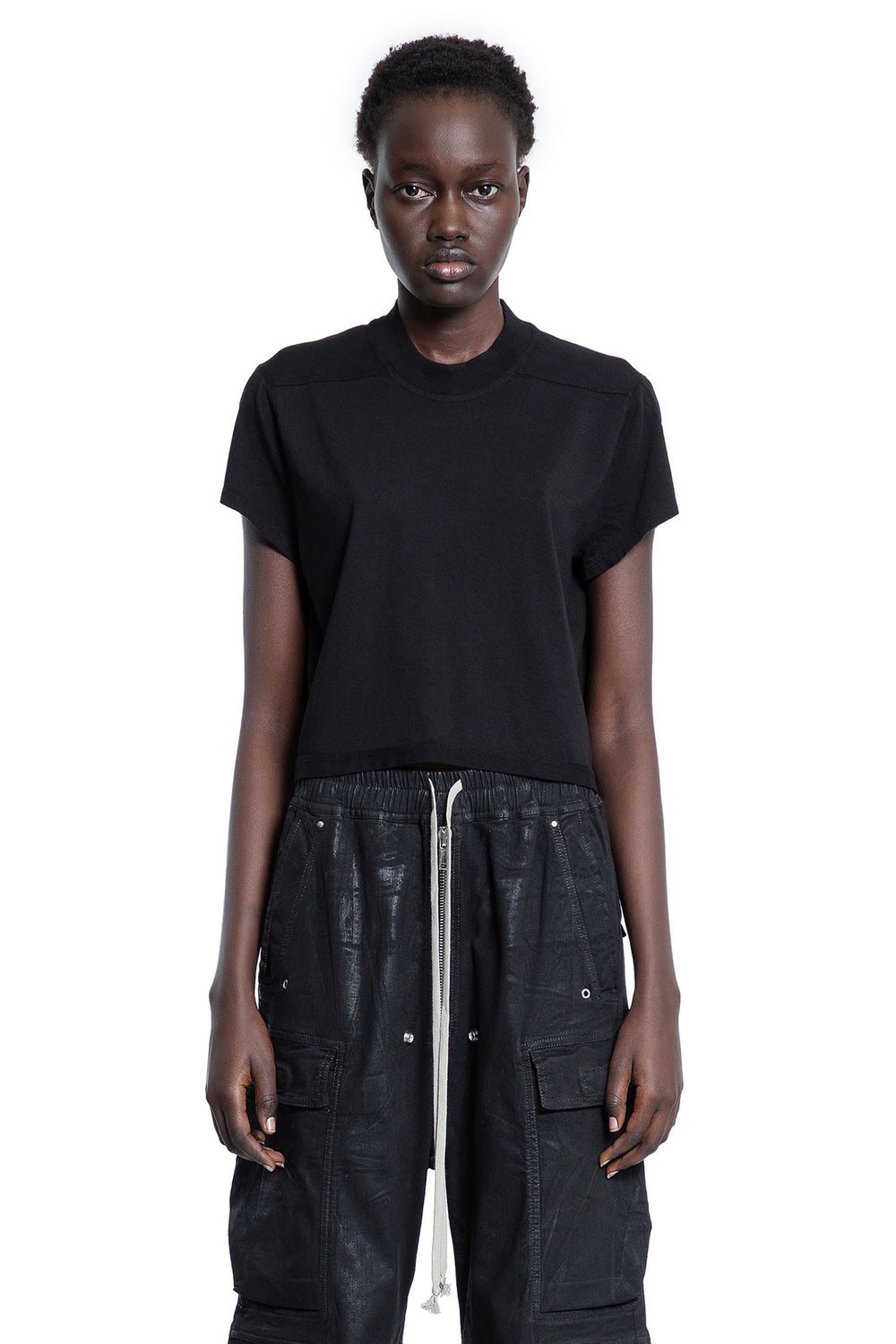 RICK OWENS DRKSHDW WOMAN BLACK T-SHIRTS & TANK TOPS