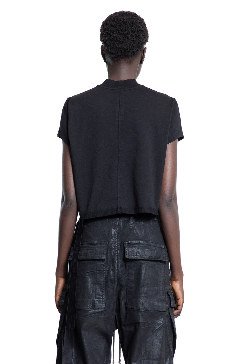 RICK OWENS DRKSHDW WOMAN BLACK T-SHIRTS & TANK TOPS