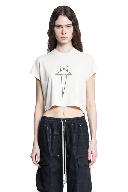 RICK OWENS DRKSHDW WOMAN OFF-WHITE T-SHIRTS & TANK TOPS