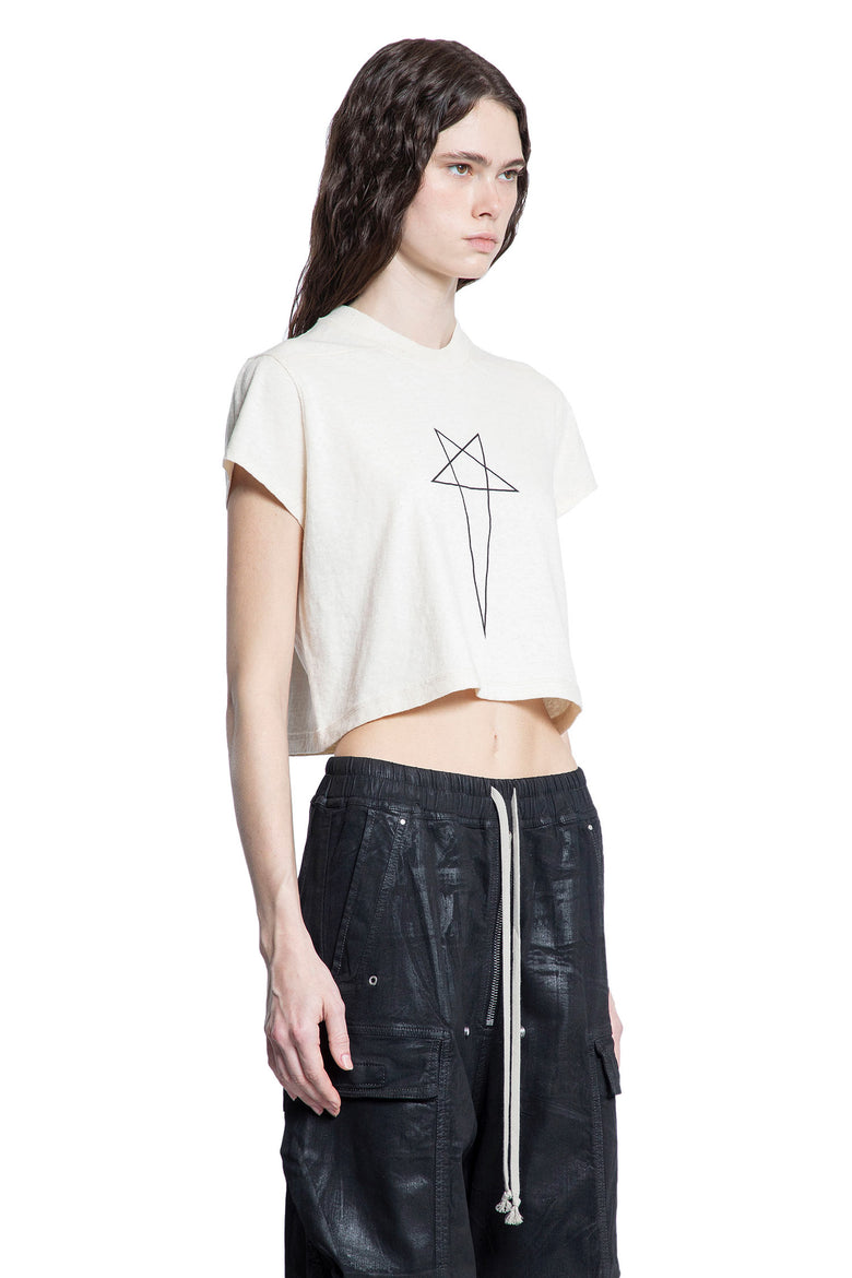 RICK OWENS DRKSHDW WOMAN OFF-WHITE T-SHIRTS & TANK TOPS