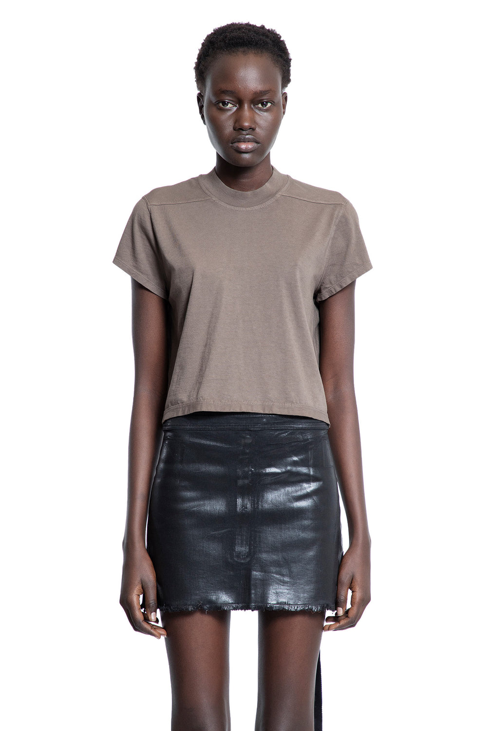 RICK OWENS DRKSHDW WOMAN GREY T-SHIRTS & TANK TOPS