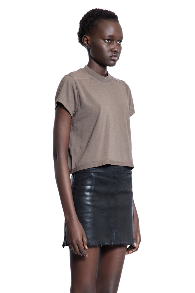 RICK OWENS DRKSHDW WOMAN GREY T-SHIRTS & TANK TOPS