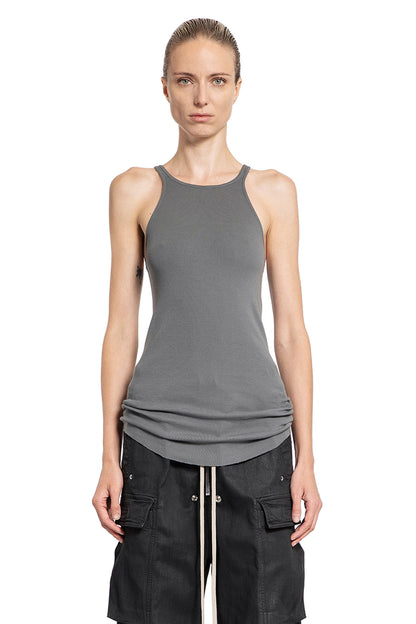 RICK OWENS DRKSHDW WOMAN GREY T-SHIRTS & TANK TOPS