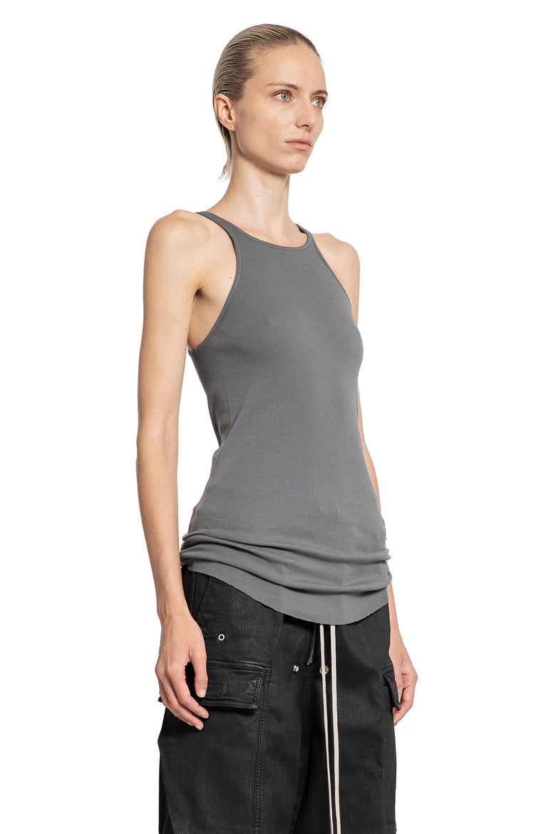 RICK OWENS DRKSHDW WOMAN GREY T-SHIRTS & TANK TOPS