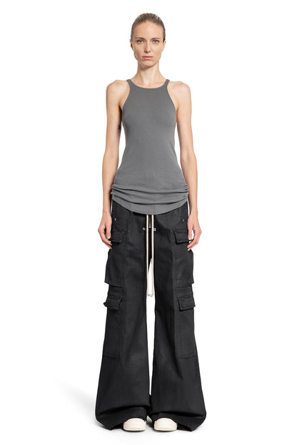 RICK OWENS DRKSHDW WOMAN GREY T-SHIRTS & TANK TOPS