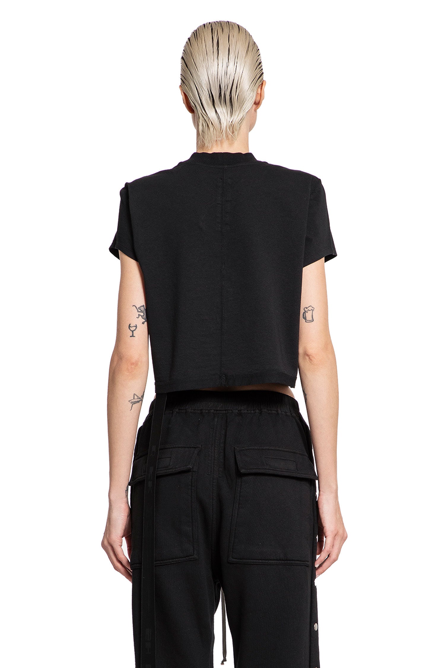 RICK OWENS DRKSHDW WOMAN BLACK T-SHIRTS & TANK TOPS