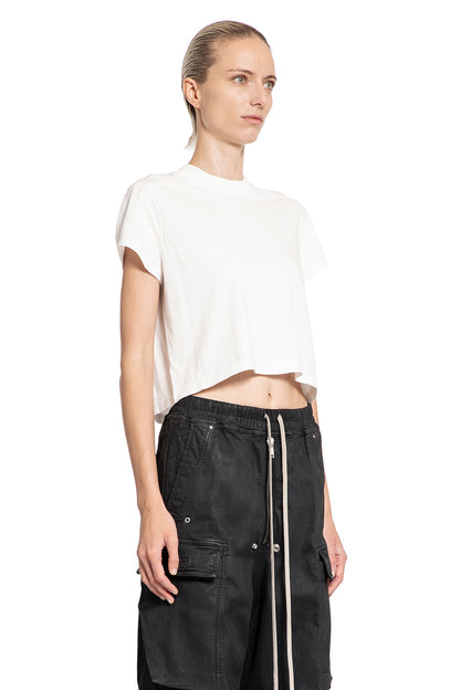 RICK OWENS DRKSHDW WOMAN WHITE T-SHIRTS & TANK TOPS