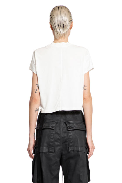 RICK OWENS DRKSHDW WOMAN WHITE T-SHIRTS & TANK TOPS