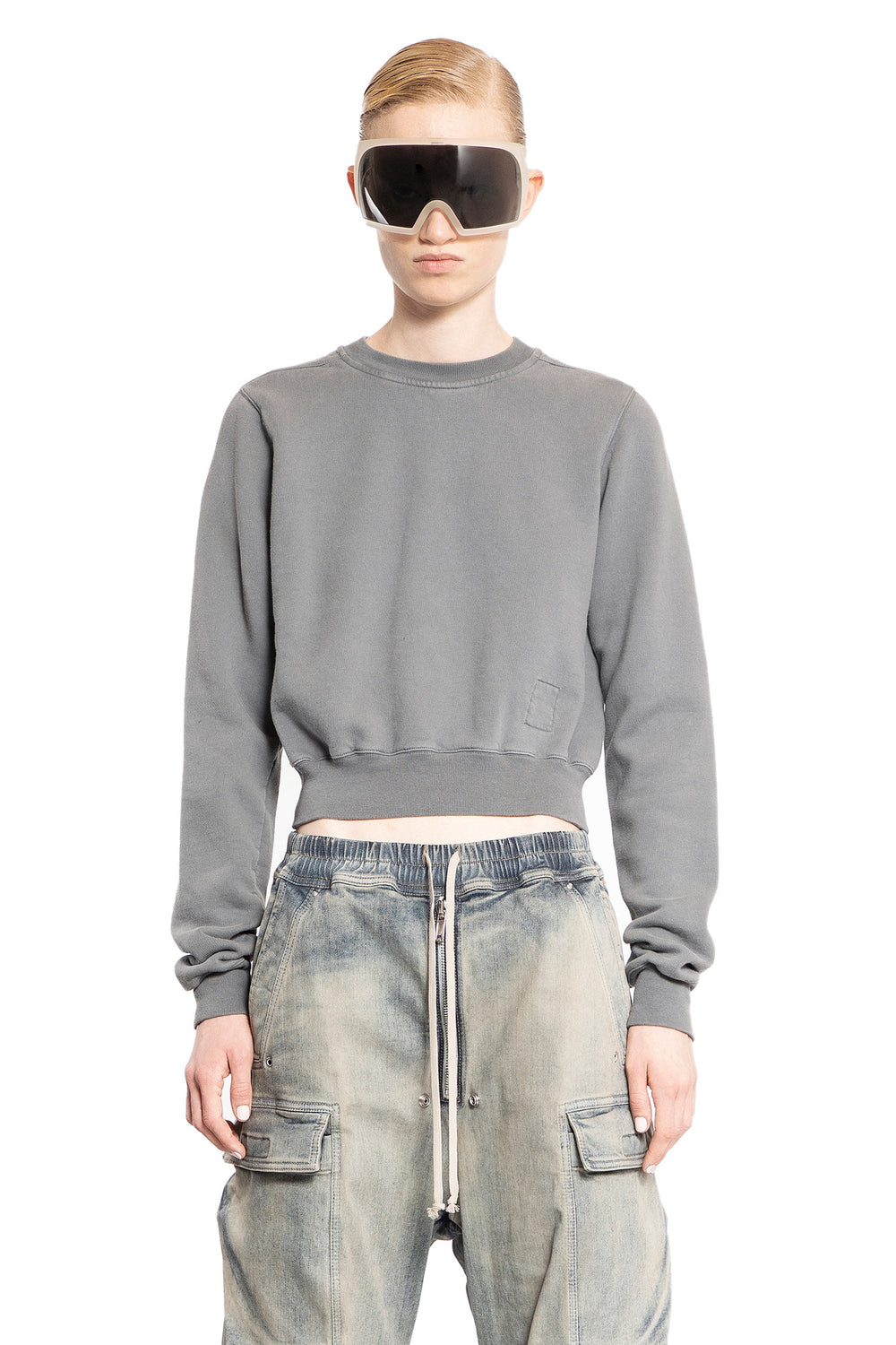 RICK OWENS DRKSHDW WOMAN GREY SWEATSHIRTS