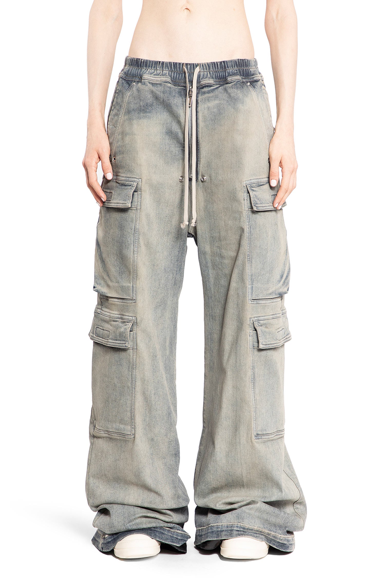 RICK OWENS DRKSHDW WOMAN BLUE TROUSERS