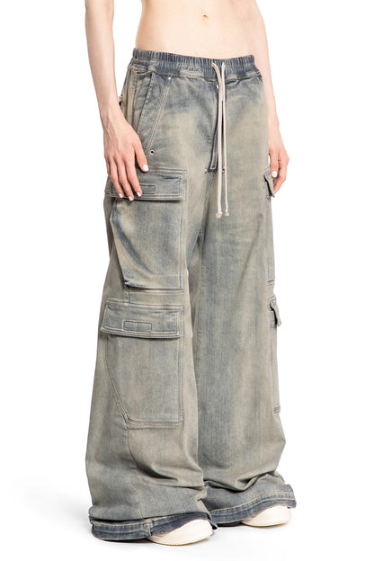 RICK OWENS DRKSHDW WOMAN BLUE TROUSERS