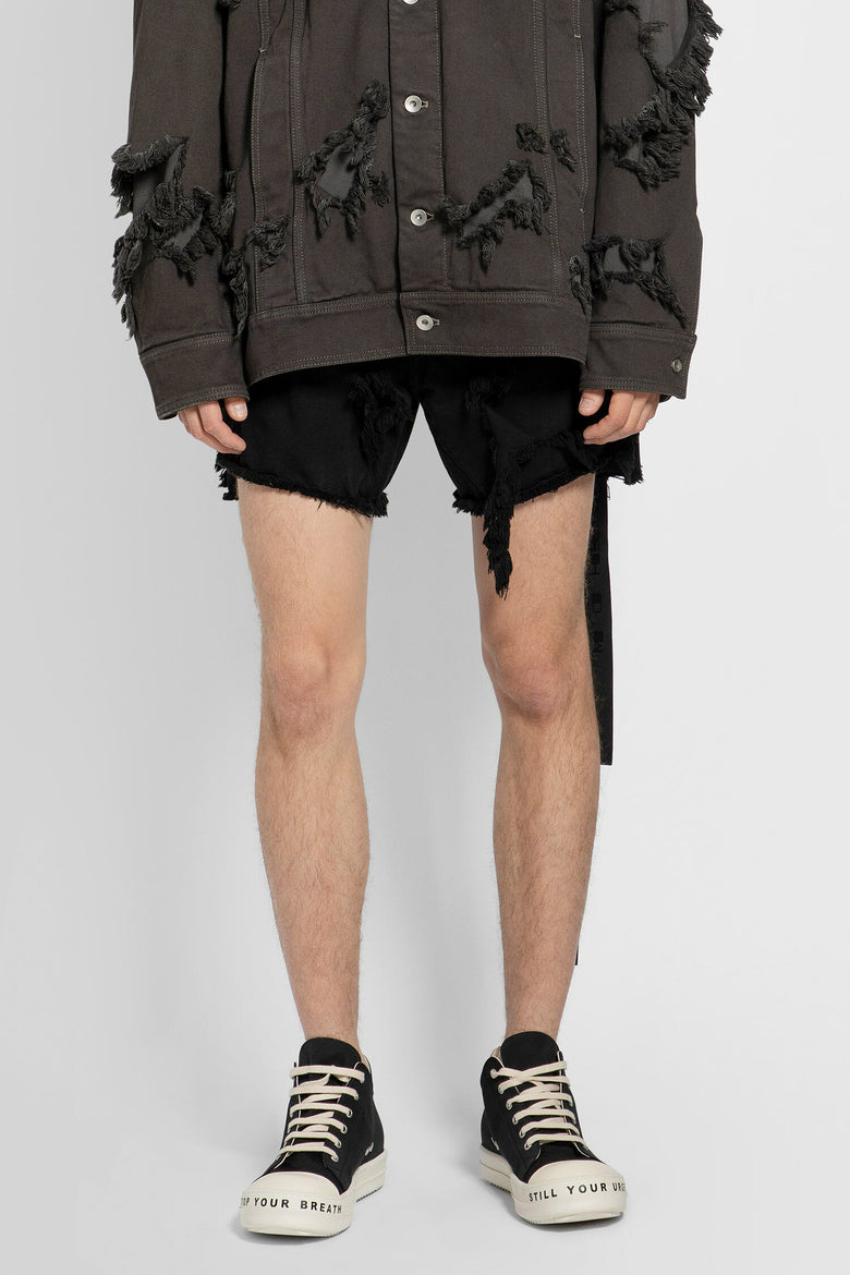 RICK OWENS RICK OWENS MAN BLACK SHORTS & SKIRTS man