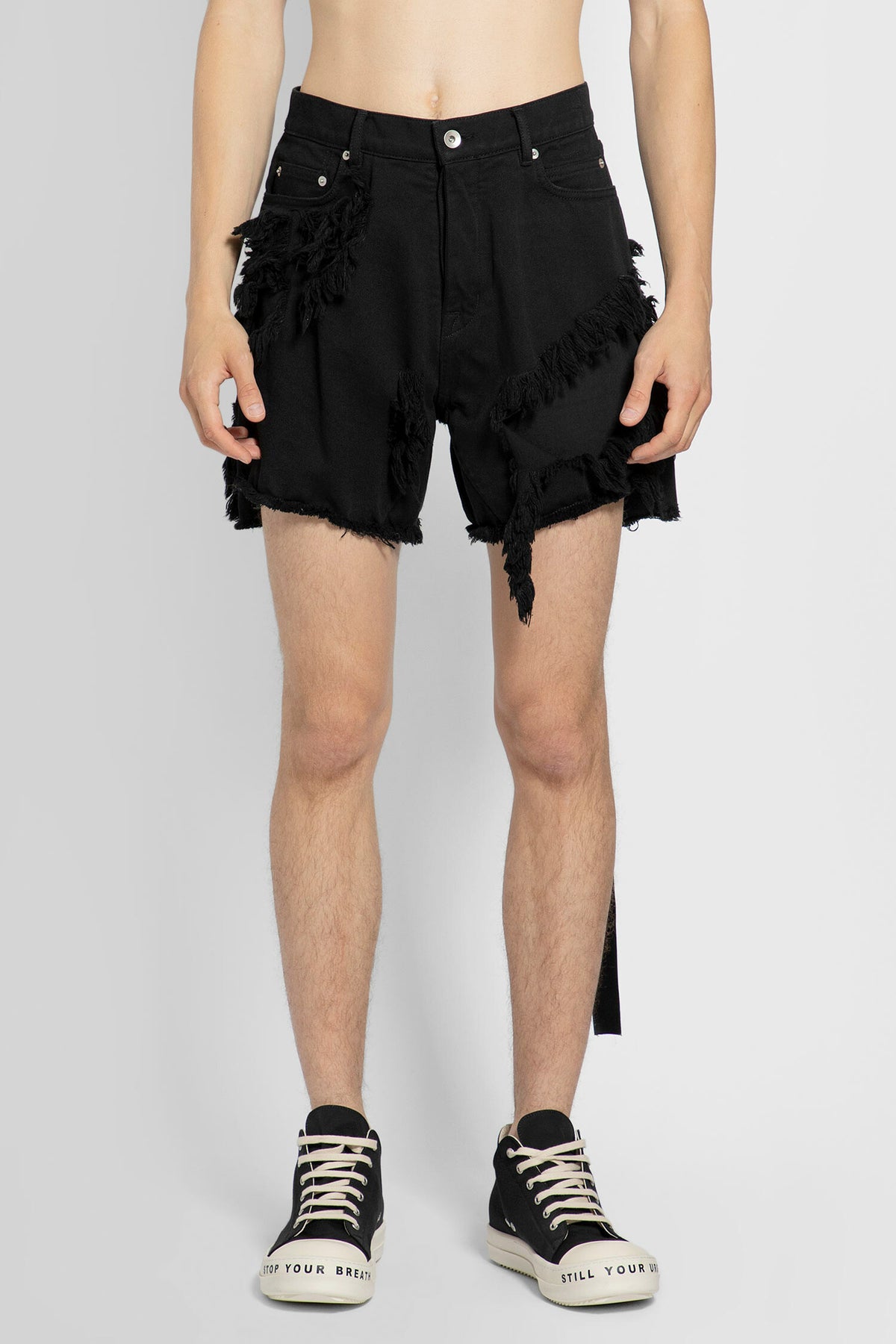 RICK OWENS RICK OWENS DRKSHDW MAN BLACK SHORTS man
