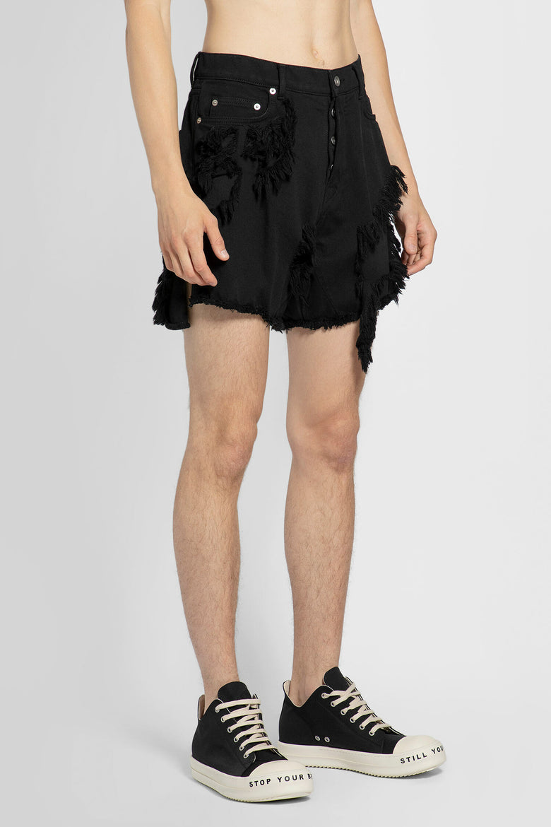 RICK OWENS RICK OWENS MAN BLACK SHORTS & SKIRTS man