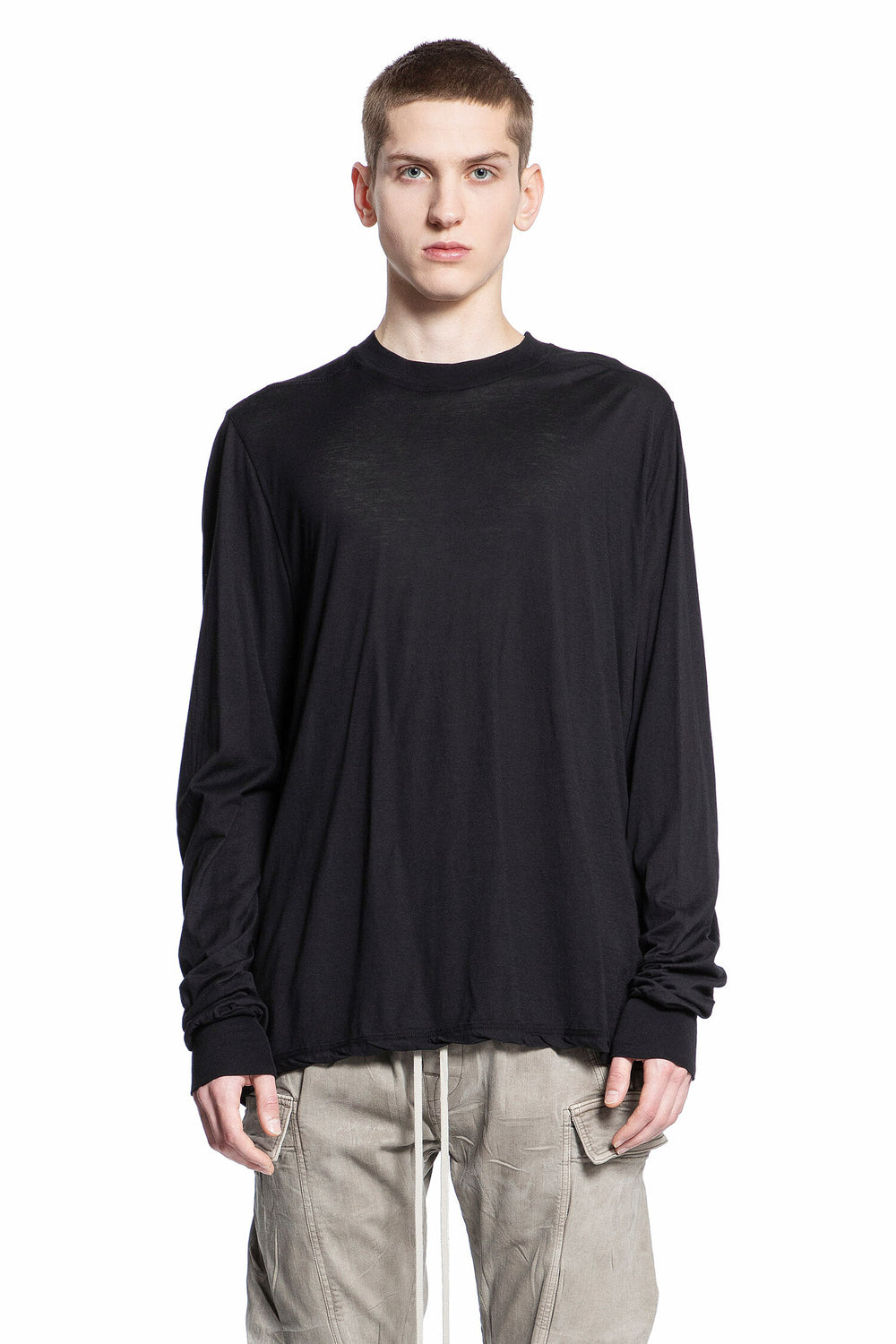 RICK OWENS MAN BLACK T-SHIRTS & TANK TOPS