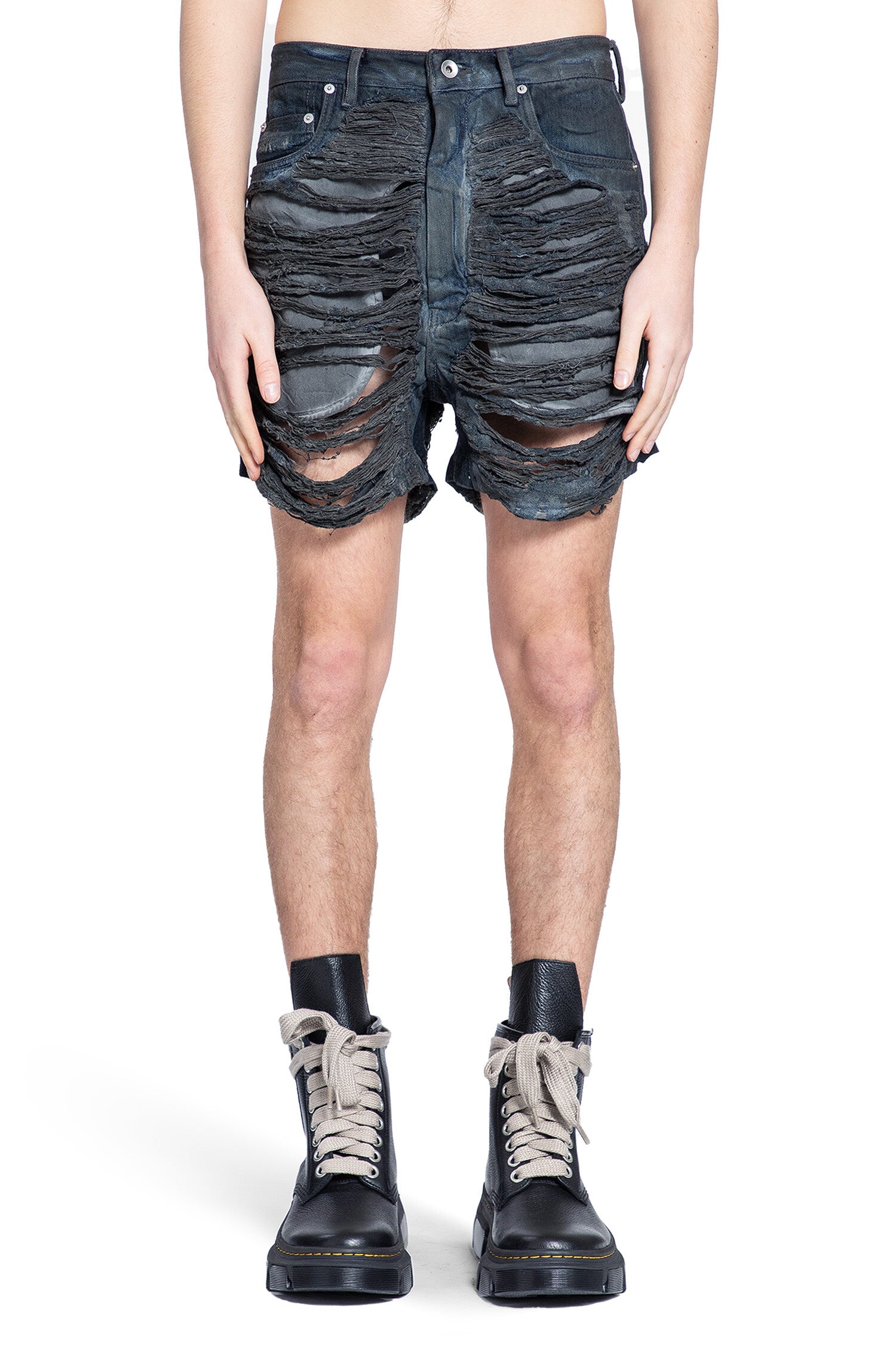 RICK OWENS MAN GREY SHORTS & SKIRTS