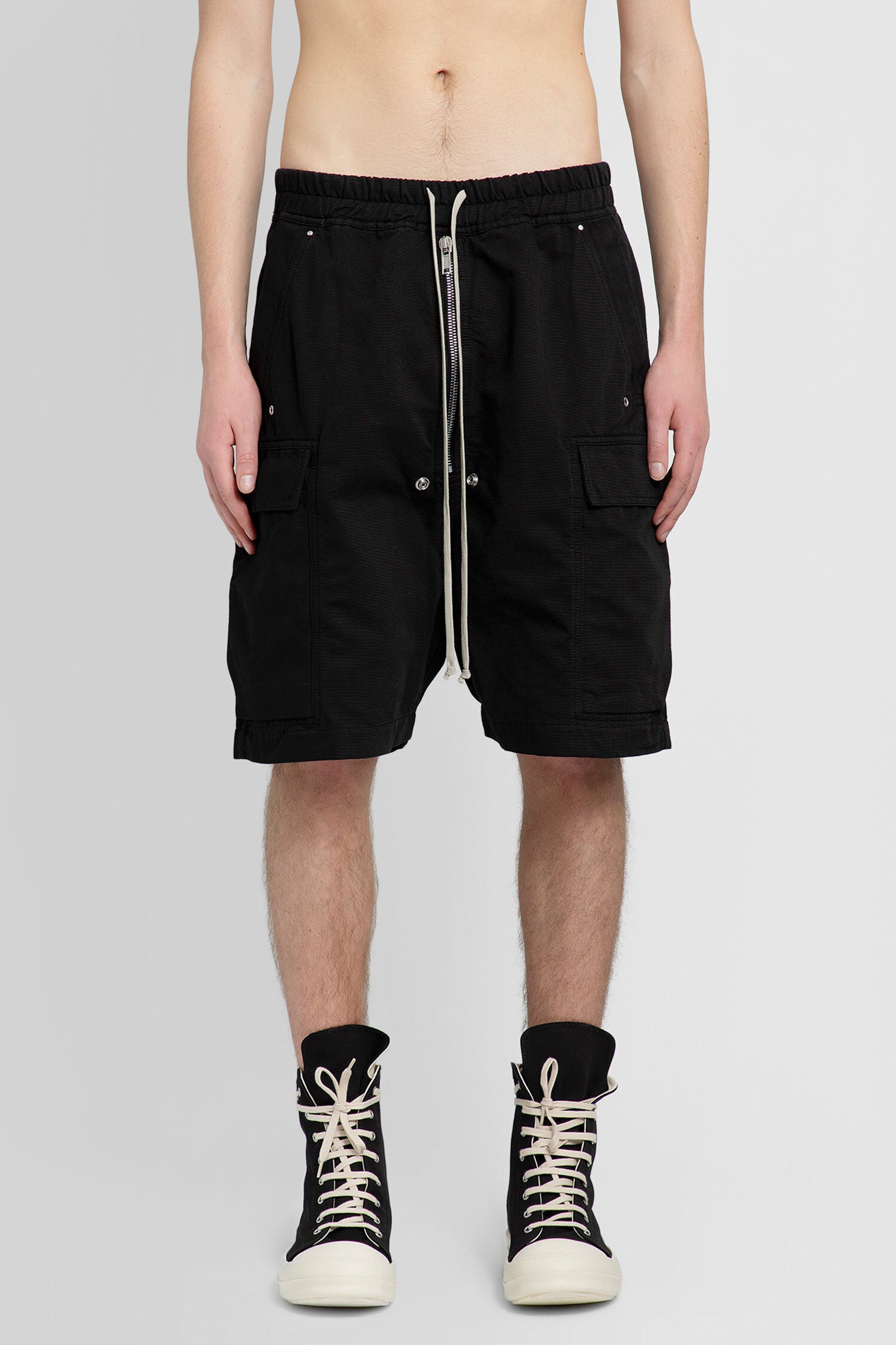 RICK OWENS MAN BLACK SHORTS & SKIRTS