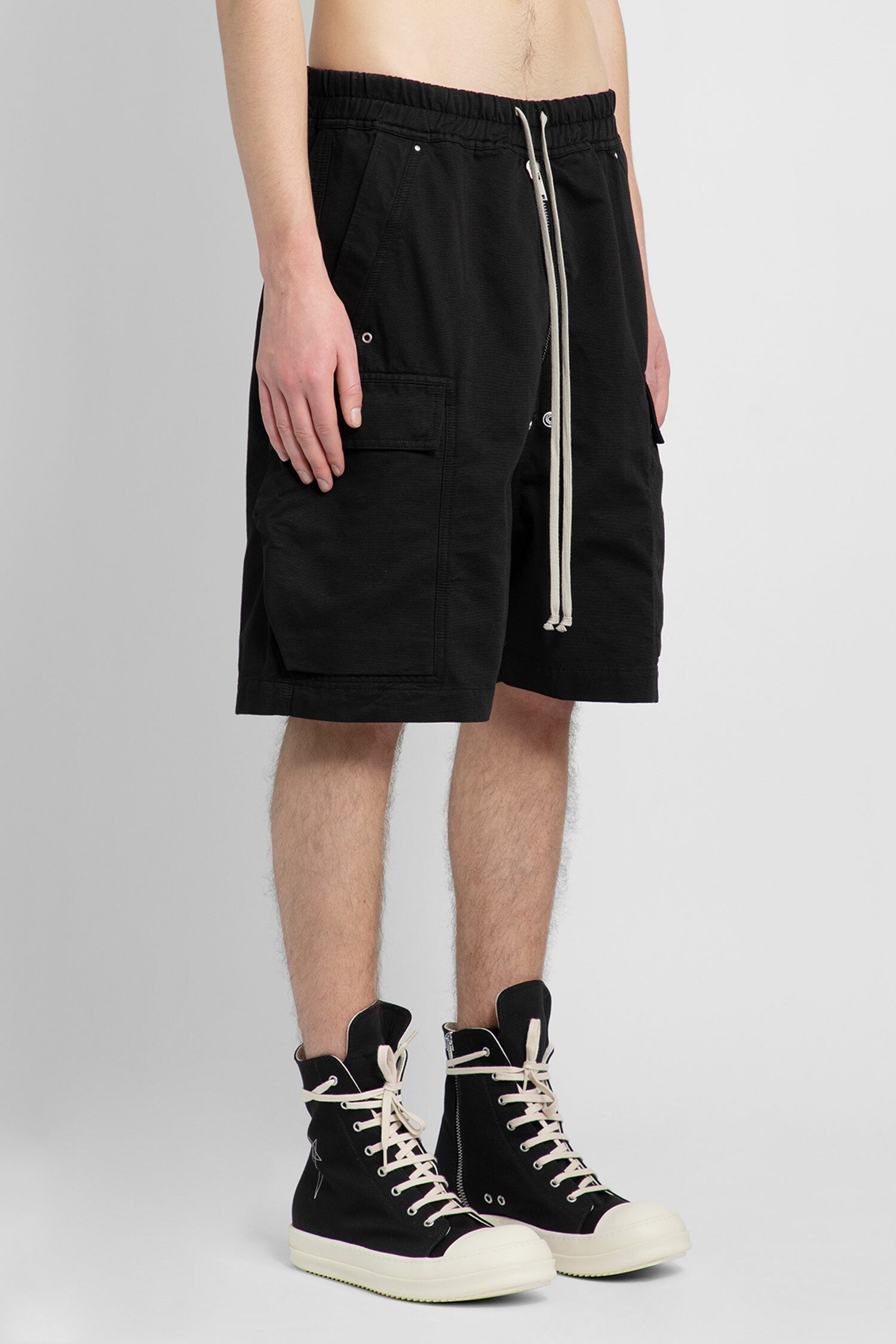 RICK OWENS MAN BLACK SHORTS & SKIRTS