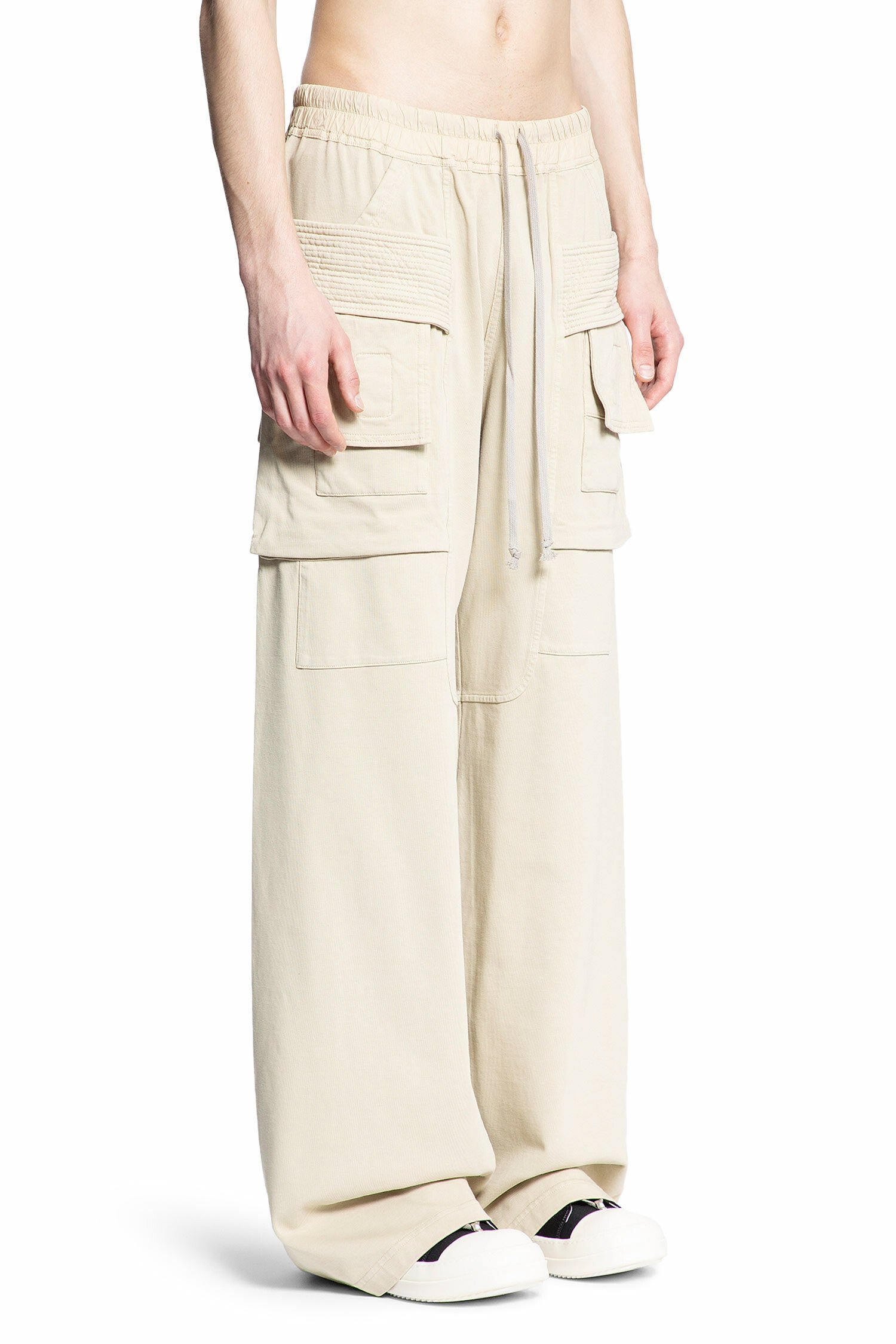 RICK OWENS MAN OFF-WHITE TROUSERS