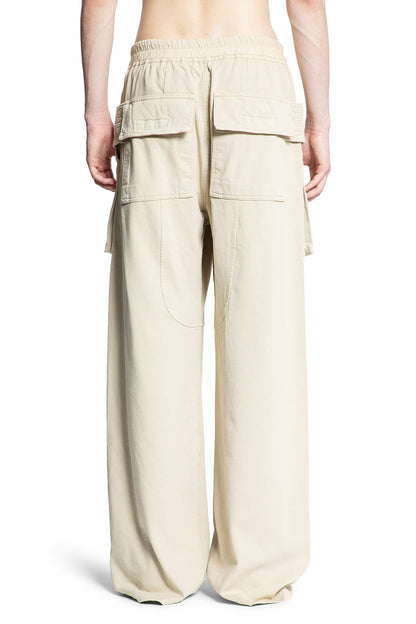 RICK OWENS DRKSHDW MAN OFF-WHITE TROUSERS
