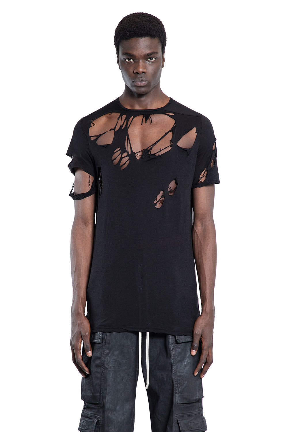 RICK OWENS DRKSHDW MAN BLACK T-SHIRTS & TANK TOPS