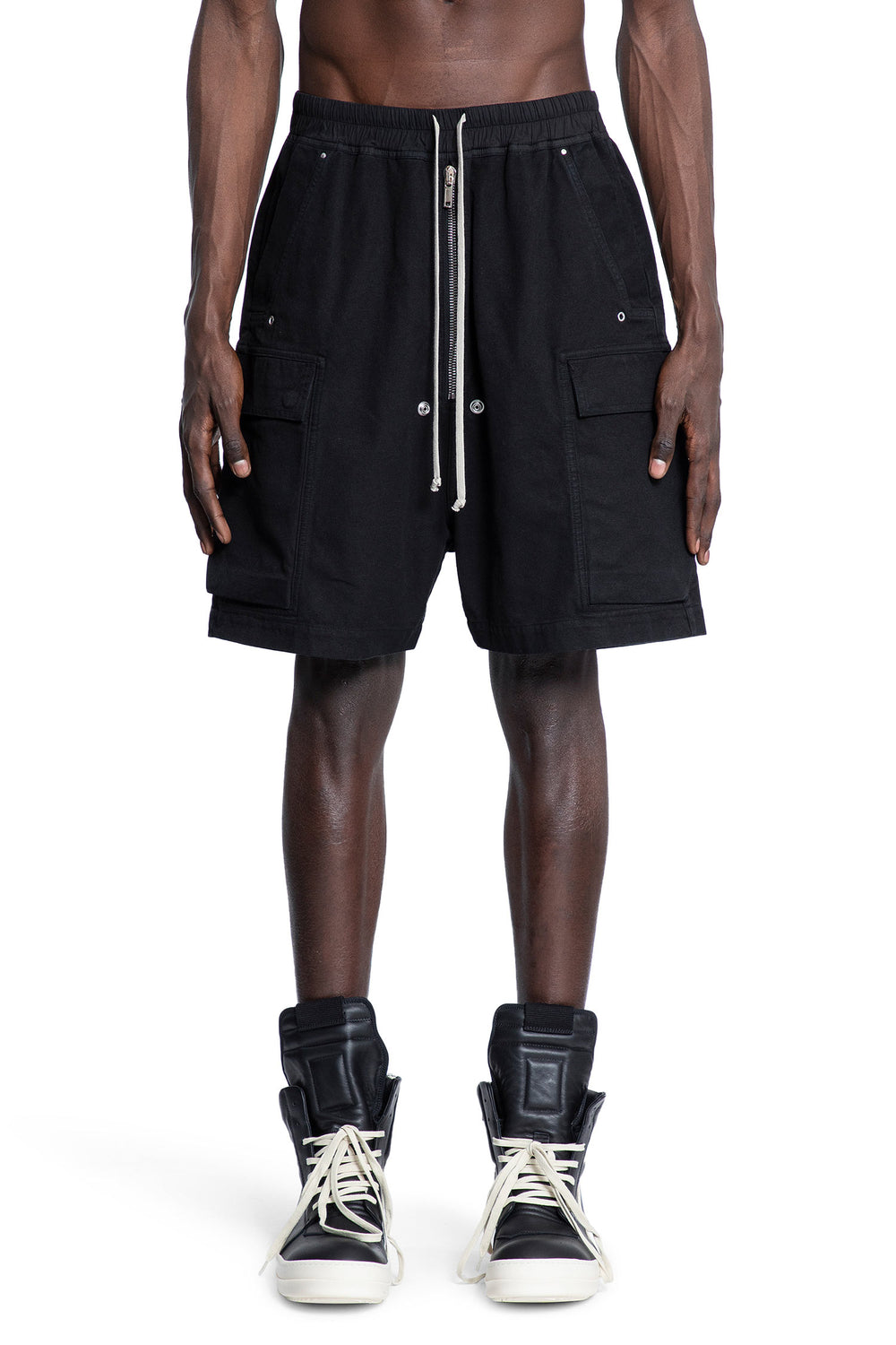 RICK OWENS DRKSHDW MAN BLACK SHORTS & SKIRTS