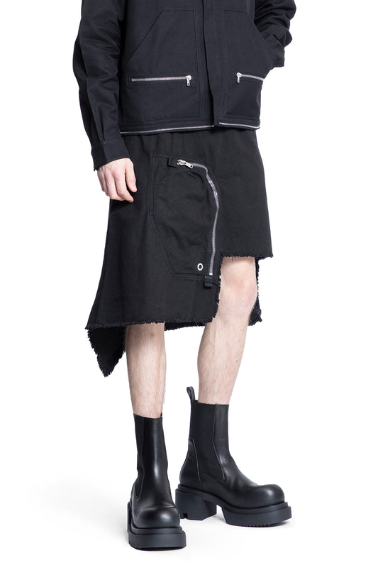 RICK OWENS DRKSHDW MAN BLACK SHORTS & SKIRTS